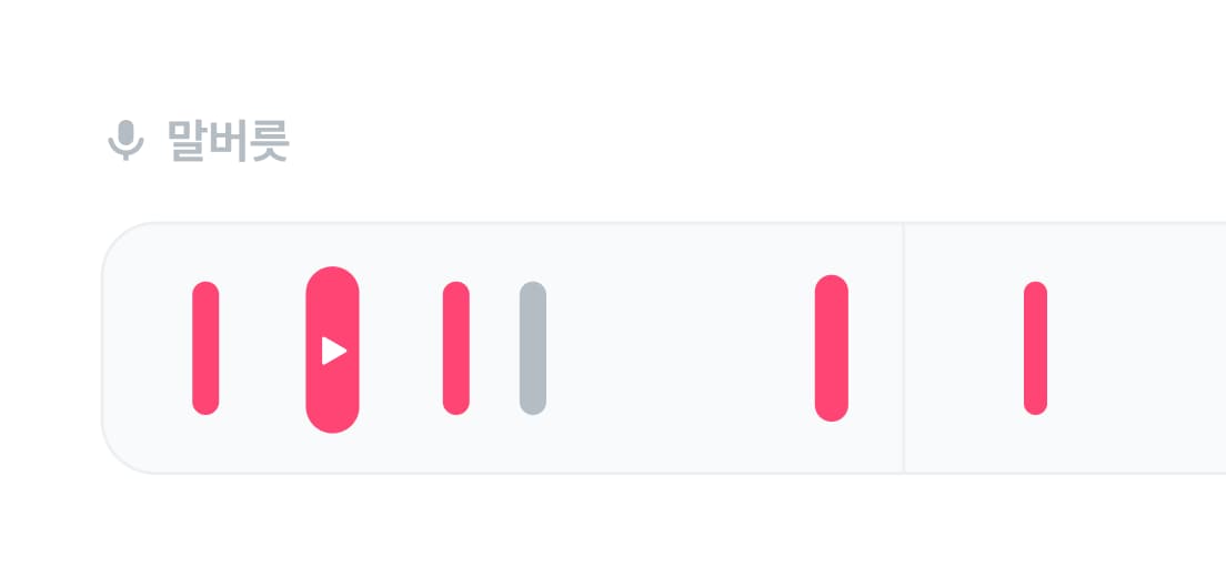 말버릇 발생 구간을 표시한 분석 차트 예시